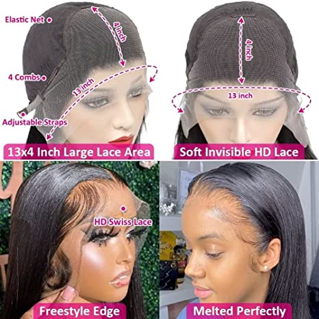 12A Cranberry Real 13X4 Swiss HD Lace Frontal Curly Wave Natural Black Long Glueless Wig