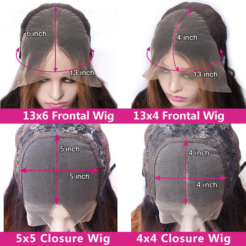 Cranberry Purple with Pink Straight Human Hair Wigs Transparent Brazilian 13x4 Lace Frontal wig 5x5 lace Closure Wig Pre Plucked