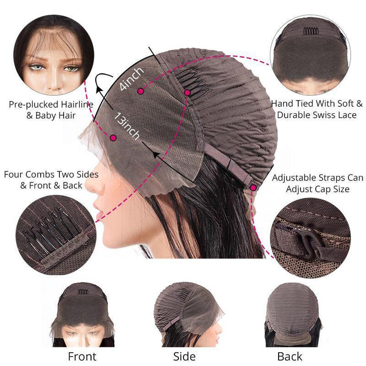 4/27 Highlight Blonde HD Lace Human Hair Wigs For Women 13x4 Brazilian Body Wave Honey Blonde Wig