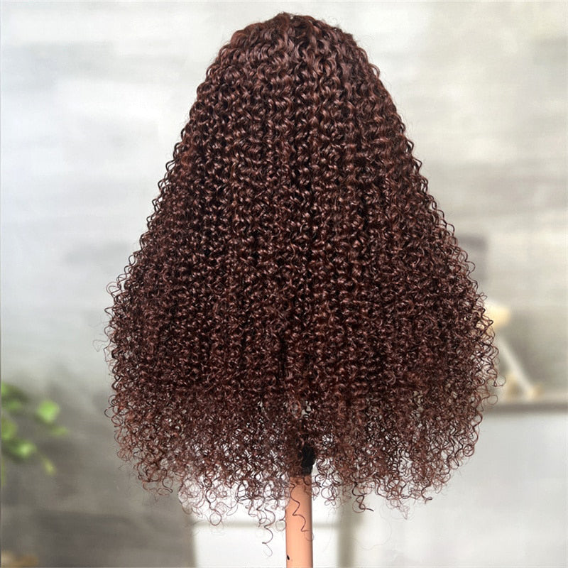 Cranberry 13*4 Lace Front Jerry Curly Wig Reddish Brown Dark Auburn Color Affordable Price For Sale