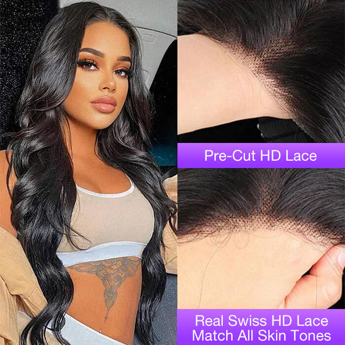 Cranberry 12A Body Wave 4x4 5x5 Pre Cut HD Lace Closure Wig Human Hair Wear & Go Glueless Wigs With Breathable Cap-Air Wig