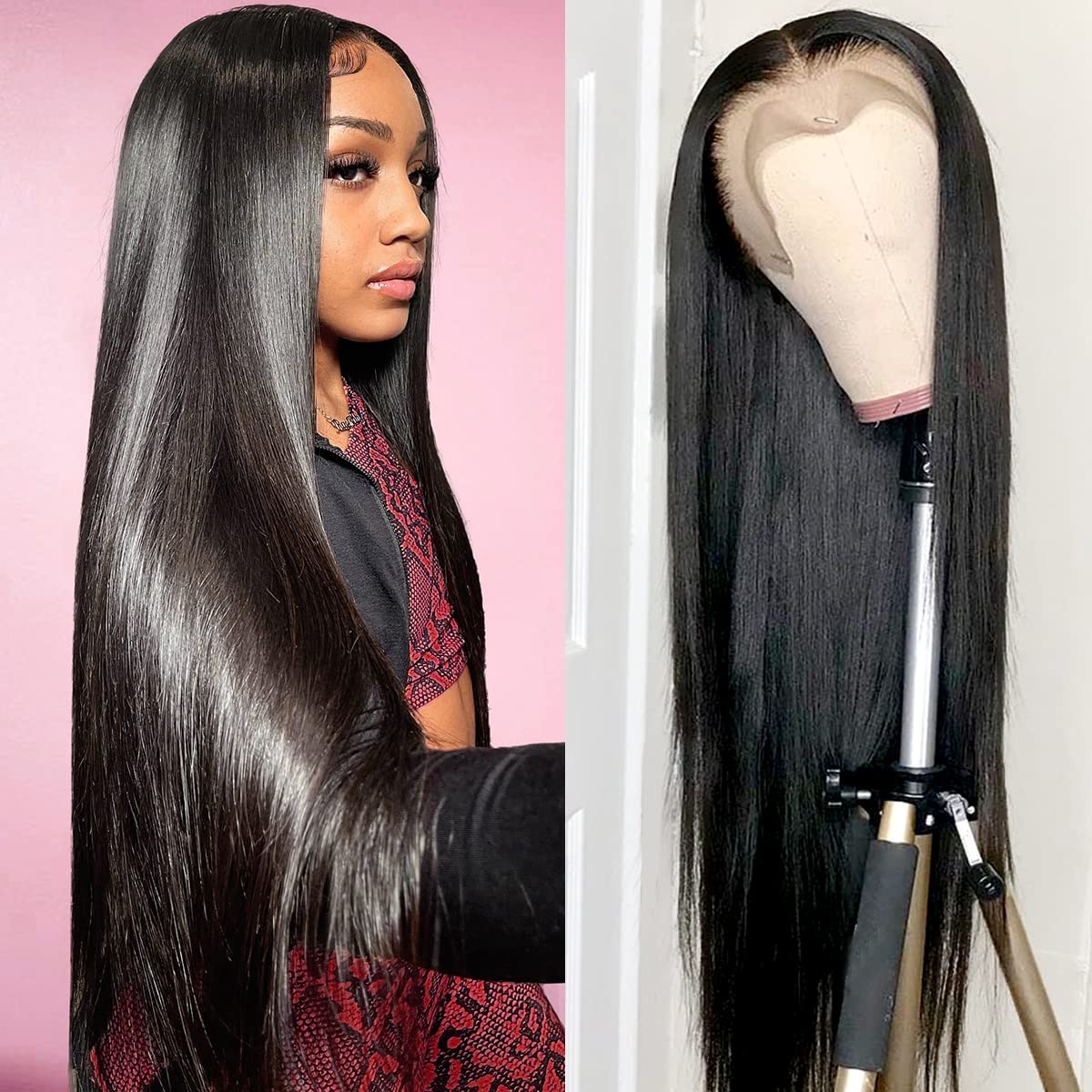 12A Cranberry Glueless Wigs Straight Lace Front Wigs 13x4/5X5/4X4 HD Lace Frontal Wigs 200 Density Human Hair Wigs 30 Inch