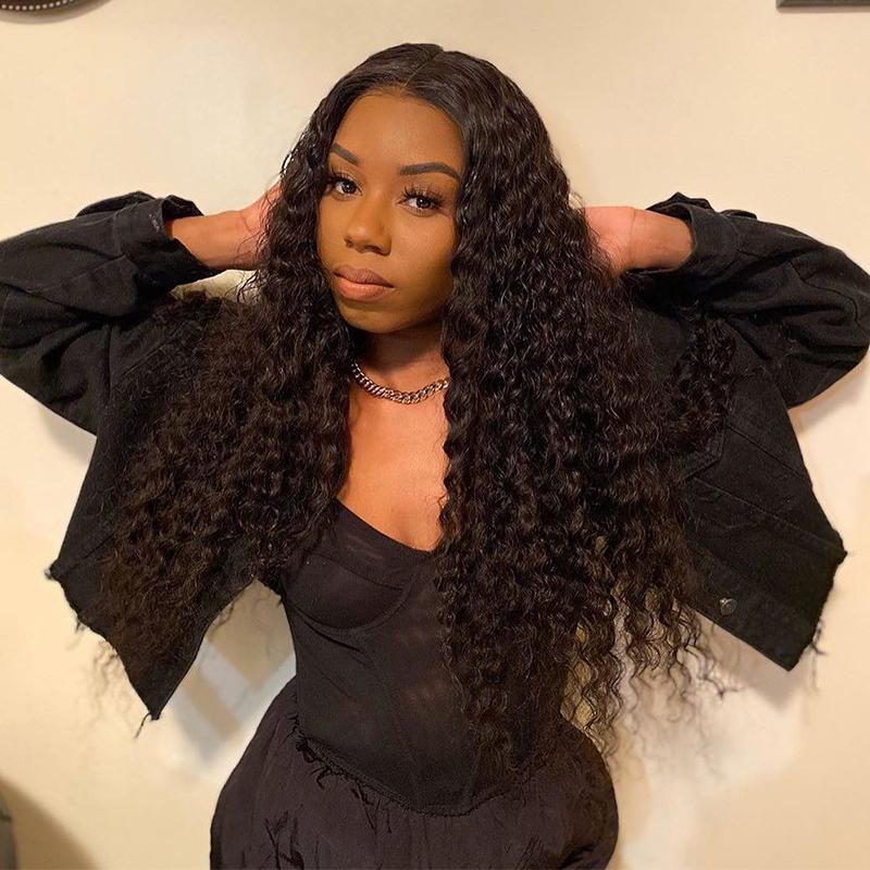 Cranberry T-Part 13X1 HD Lace Closure Deep Wave 100% Unprocessed Brazilian Virgin Human Hair 14-36 inches Wigs