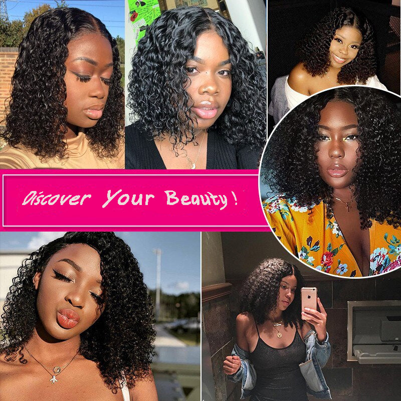 Cranberry Curly Lace Closure Bob Wigs Short Brazilian Human Hair Wigs For Black Women