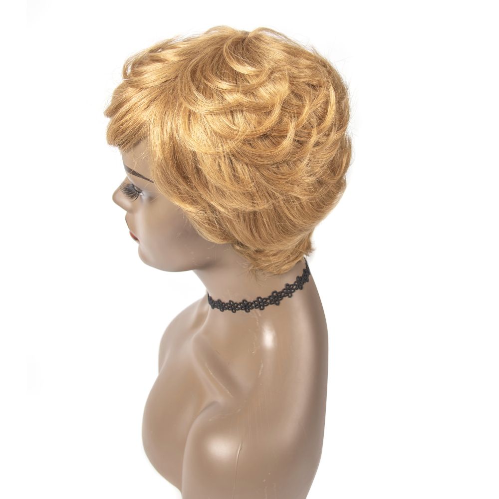 <transcy>Cranberry Short Yaki Wig Curly Wave pré plumé avec des cheveux de bébé 16 pouces</transcy>