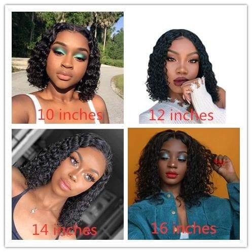 Cranberry Deep Wave Lace Front Bob Wigs Short Peruvian Human Hair Wigs For Black Women - Cranberry Hair