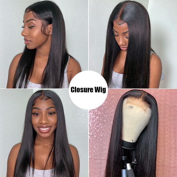 Cranberry 10A Straight Brazilian Hair 4x4 inch Lace Closure Wigs Remy Human Hair Wigs