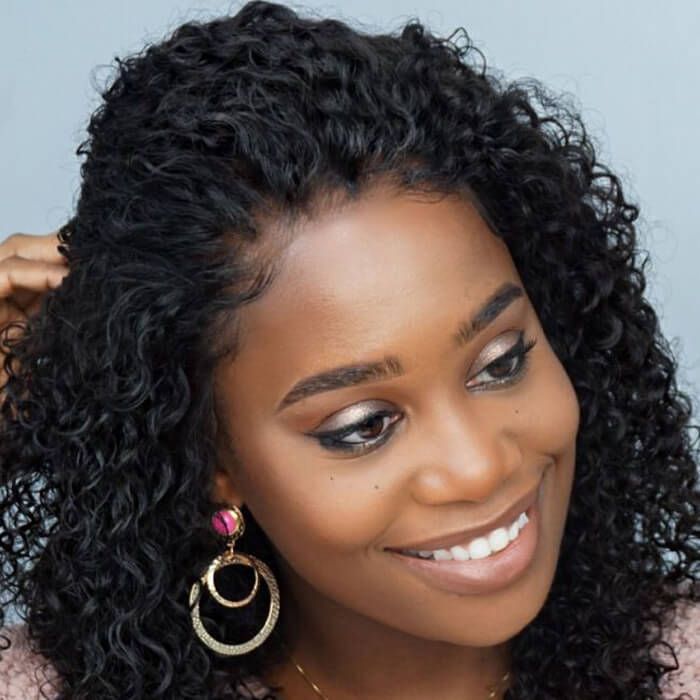 10A Cranberry Natural Black Color Pre-plucked Curly Lace Front Wig