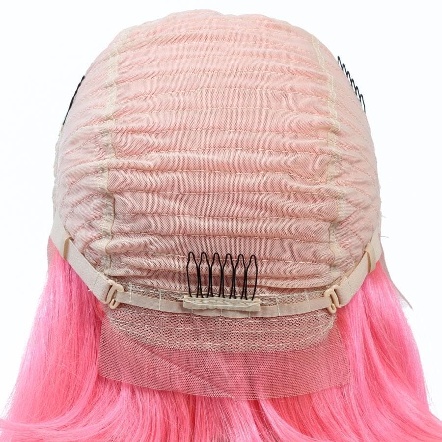 Cranberry Short Bob Lace Front Wigs Straight Pink Brazilian Human Hair Wigs - Cranberry Hair