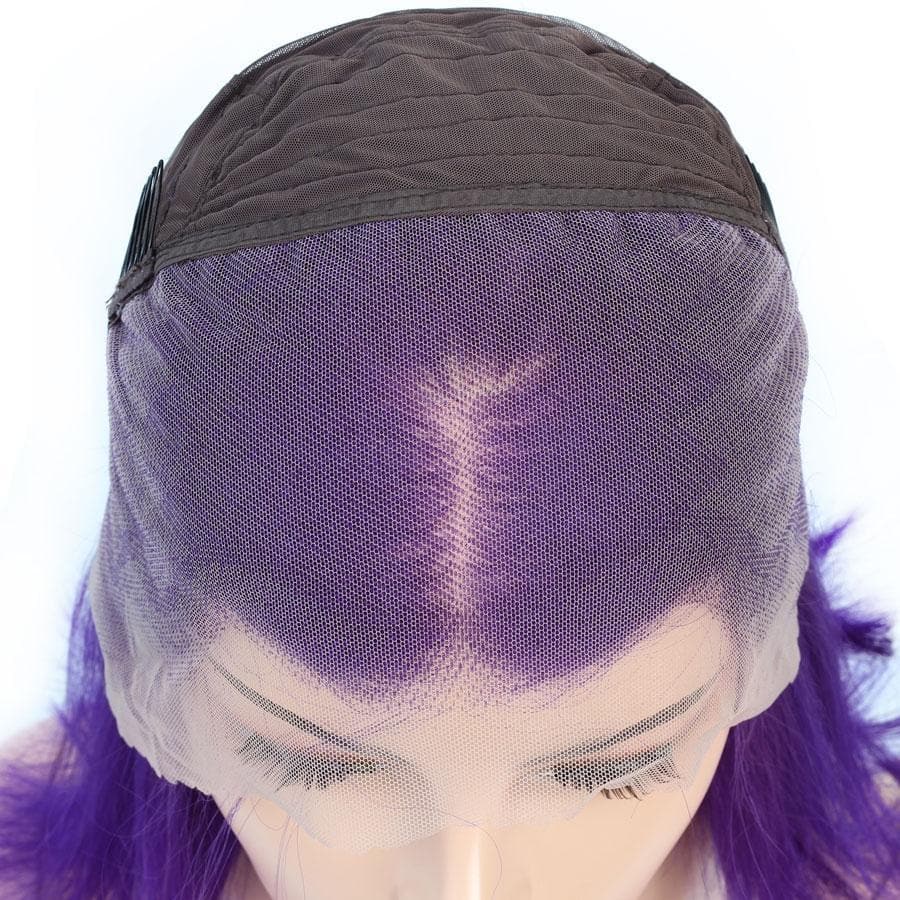 Cranberry Short Bob Lace Front Wigs Straight Purple Brazilian Human Hair Wigs - Cranberry Hair