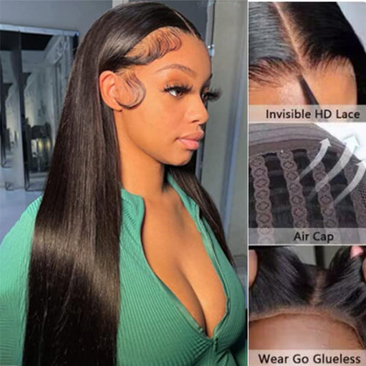 Cranberry Glueless Breathable Wigs Straight  5X5 Lace Wigs 180% Density Human Hair Air Wigs
