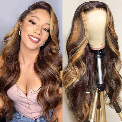Cranberry Glueless Breathable Wigs 5x5 Lace Wig  Body Wave 4/27 Color Human Hair Air Wigs