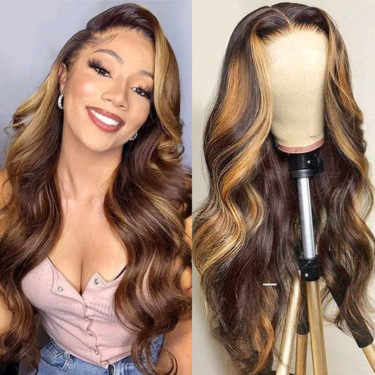 Cranberry Glueless Breathable Wigs 5x5 Lace Wig  Body Wave 4/27 Color Human Hair Air Wigs