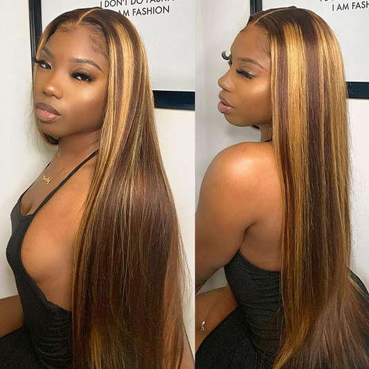 Cranberry Glueless Breathable Wigs 5x5 Lace Wig  Straight  4/27 Color Human Hair Air Wigs