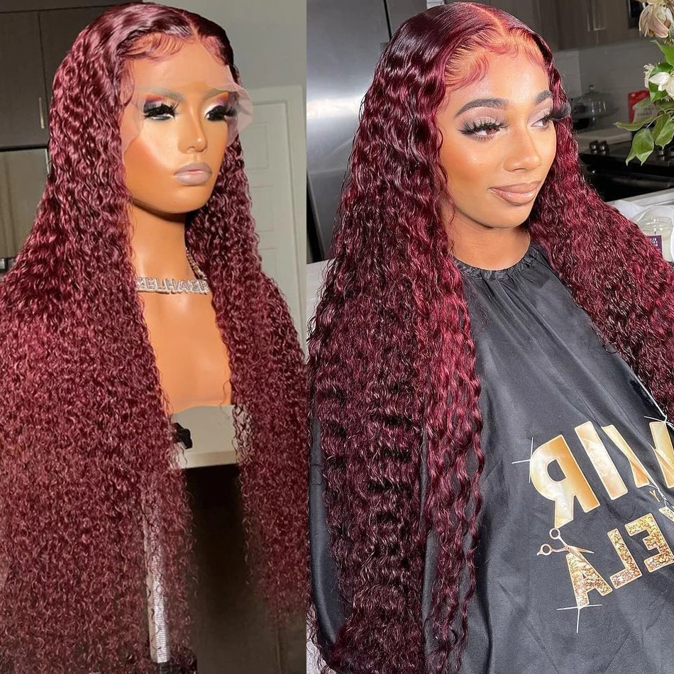 Cranberry 99J Hair Color Deep Wave Lace Front Wig – Cranberry Hair