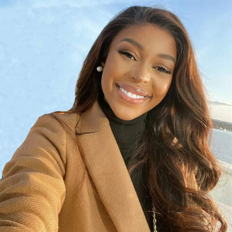 Cranberry Invisible Swiss Lace Highlight Ombre Wavy 13x4 Lace Front Wig Human Hair