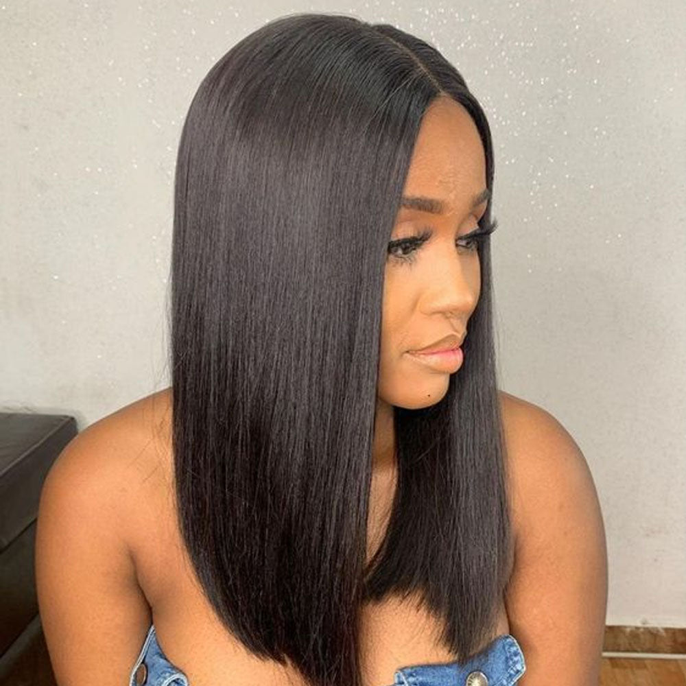 Cranberry Straight Lace Closure Bob Wigs Short Indian Human Hair Wigs For Black Women