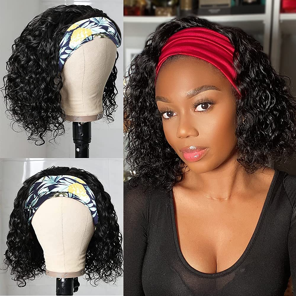 Cranberry Headband Bob Deep/Straight Brazilian Human Hair Wig – 12 Inch