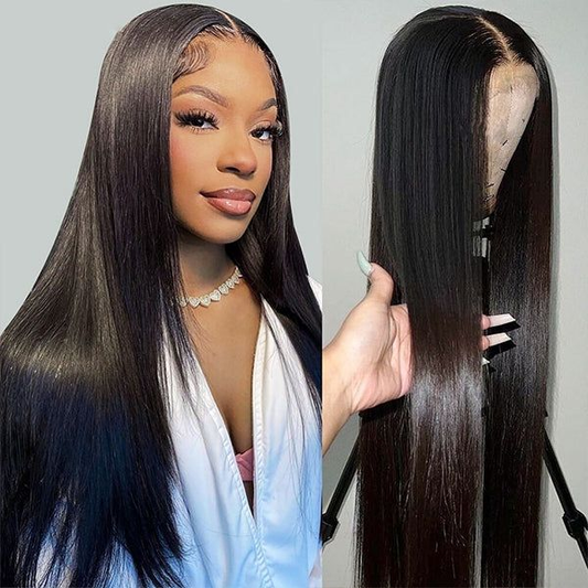 Cranberry 12A HD Lace Wig 4X4 Silky Straight Pre Plucked Virgin Hair 14-36 inches Long Transparent Wig
