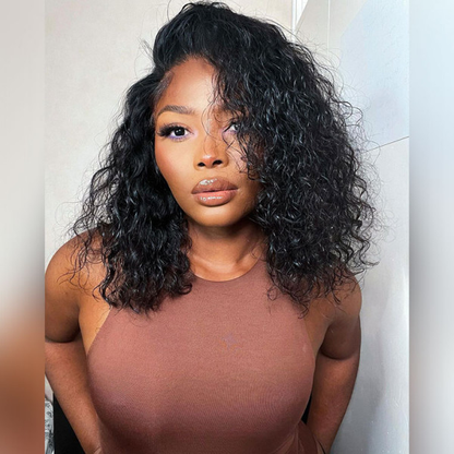 Cranberry Water Wave Lace Front Bob Wigs Short Brazilian Human Hair Wigs For Black Women