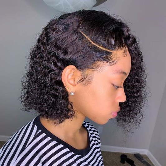 Cranberry Curly Lace Front Bob Wigs Short Brazilian Human Hair Wigs For Black Women