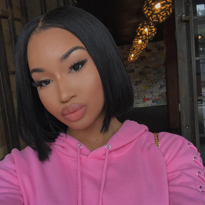 Cranberry Blunt Cut Straight Bob Wigs 4x4 HD Lace Closure Wig 150% Density Crown Series Wigs