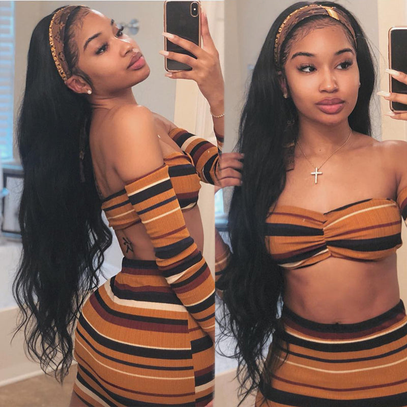 Cranberry Body Wave Human Hair Wig Glueless Wig Brazilian Virgin Hair  Headband Wig 180% Density
