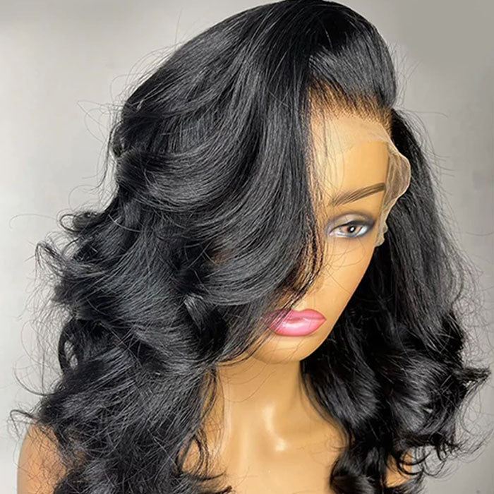 Cranberry Transparent Lace Frontal Short Bob Body Wave Crown Series Wigs