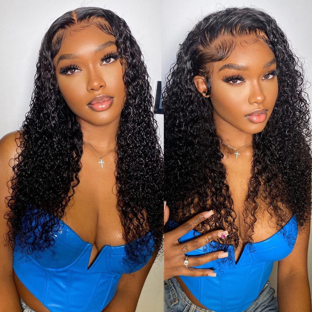 12A Cranberry Real 13X4 Swiss HD Lace Frontal Curly Wave Natural Black Long Glueless Wig