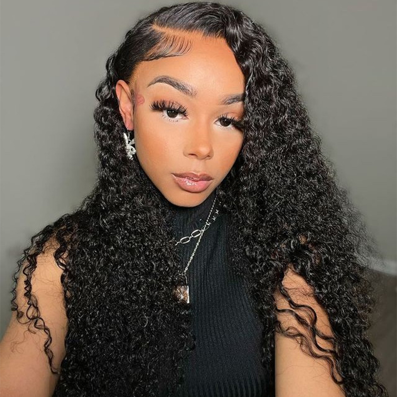 12A Cranberry Water Wave Real 13X4 Swiss HD Lace Frontal 16-36 inches Natural Black Long Wig