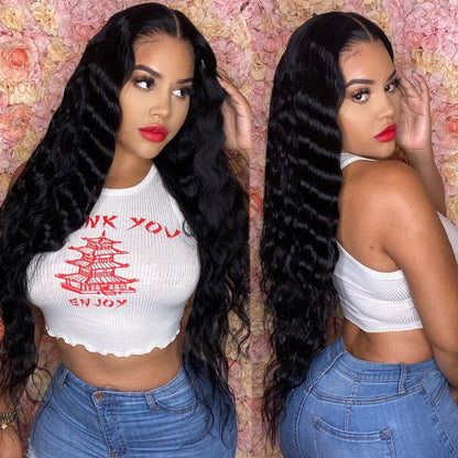 Cranberry 12A HD Lace 4X4 Loose Deep Wave Virgin Hair Long Transparent Pre-plucked Wig