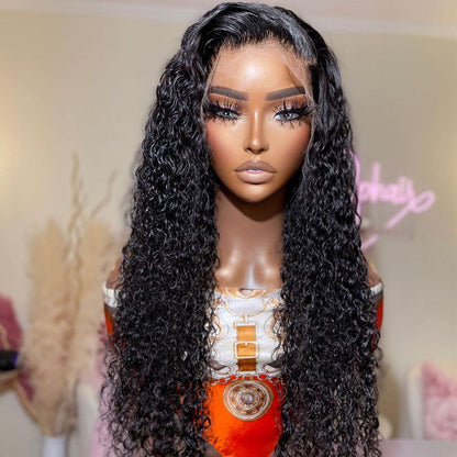 12A Cranberry Water Wave Transparent HD 13X6 Lace Front Wigs Glueless Pre Plucked 36 inch Long Wig