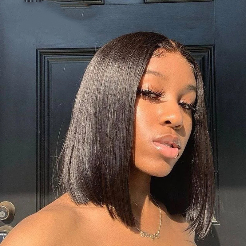 Cranberry Blunt Cut Straight Bob Wigs 4x4 HD Lace Closure Wig 150% Density Crown Series Wigs