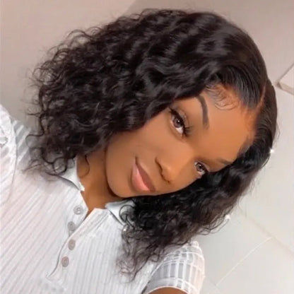 Cranberry Lace Closure Short 10-12 inches Bob Water Wave Glueless Human Hair Wig