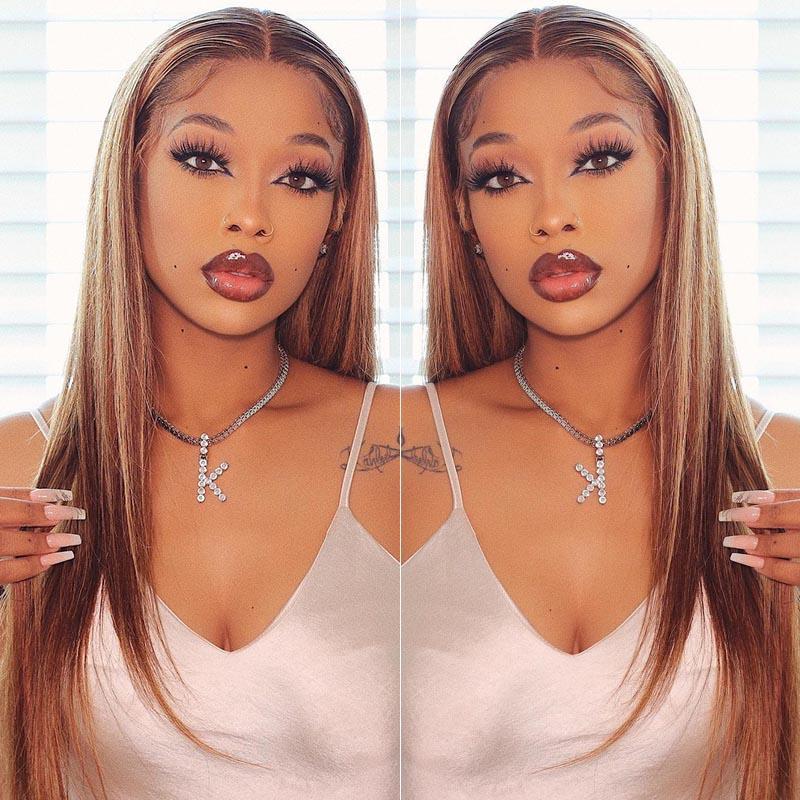 Cranberry Straight Hair Lace Front Wigs with Human Hair Wigs