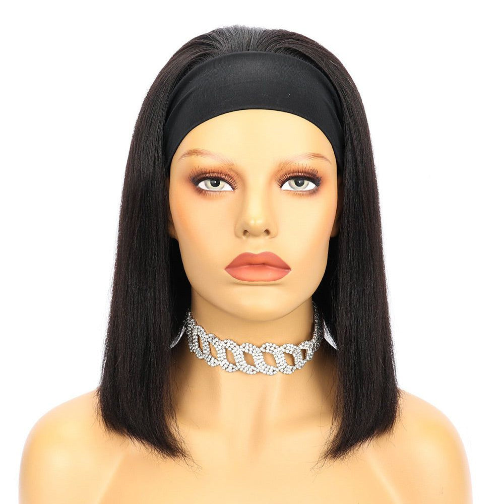 Cranberry Throw On & Go | Headband Short Bob Straight 200 Density Affordable Wig