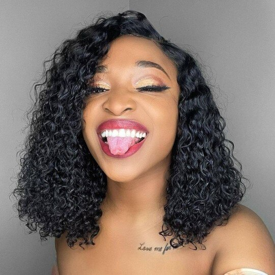 Cranberry Curly Lace Front Bob Wigs Short Indian Human Hair Wigs For Black Women - Cranberry Hair