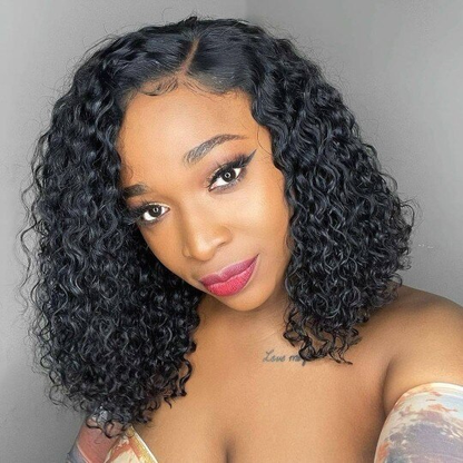 Cranberry Curly Lace Front Bob Wigs Short Indian Human Hair Wigs For Black Women - Cranberry Hair