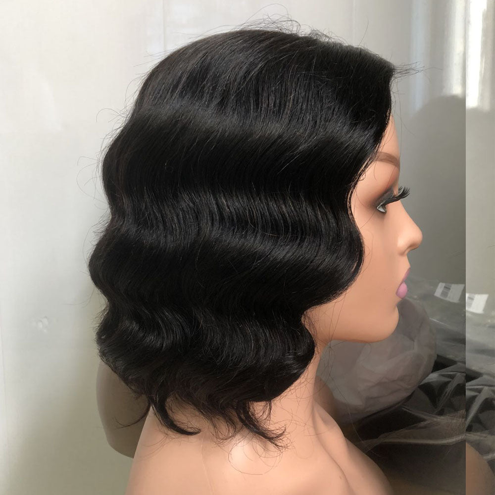<transcy>Cranberry Straight Lace Front Bob perruques courtes perruques indiennes de cheveux humains pour les femmes noires</transcy>