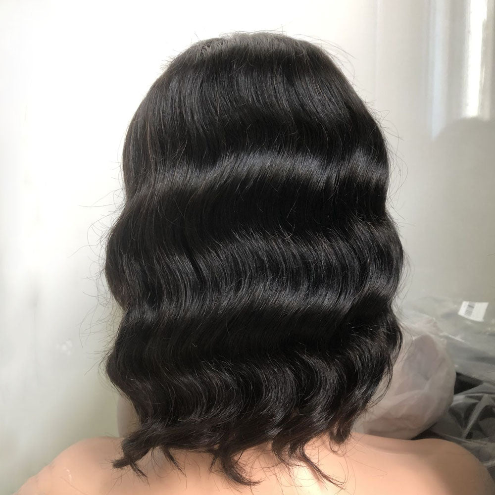 <transcy>Cranberry Straight Lace Front Bob perruques courtes perruques indiennes de cheveux humains pour les femmes noires</transcy>