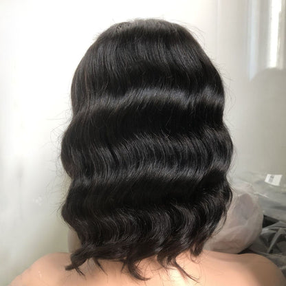 <transcy>Cranberry Straight Lace Front Bob perruques courtes perruques indiennes de cheveux humains pour les femmes noires</transcy>