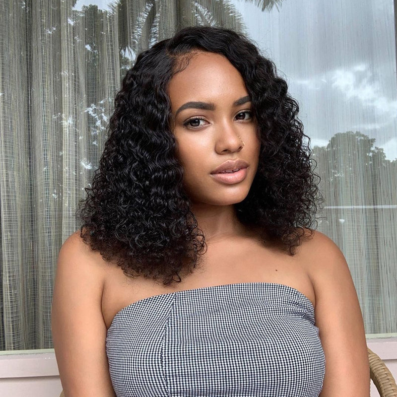 Cranberry Short Curly Wave Bob Wigs 4X4 HD Lace Closure Glueless Crown Series Wigs