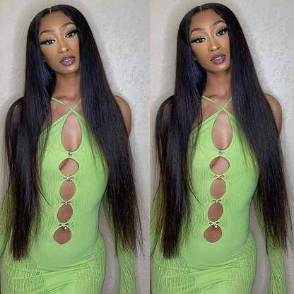 Cranberry 12A HD Lace Wig 4X4 Silky Straight Pre Plucked Virgin Hair 14-36 inches Long Transparent Wig