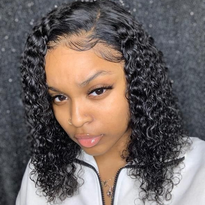 Cranberry Deep Wave Lace Front Bob Wigs Short Malaysian Human Hair Wigs For Black Women