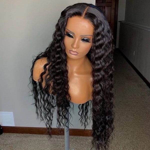 Cranberry 12A HD Lace 4X4 Loose Deep Wave Virgin Hair Long Transparent Pre-plucked Wig