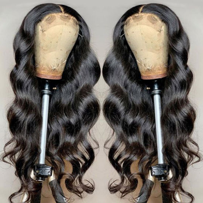 Cranberry 10A Peruvian 4x4 inch Lace Closure Human Hair Wigs Body Wave Human Hair Wigs