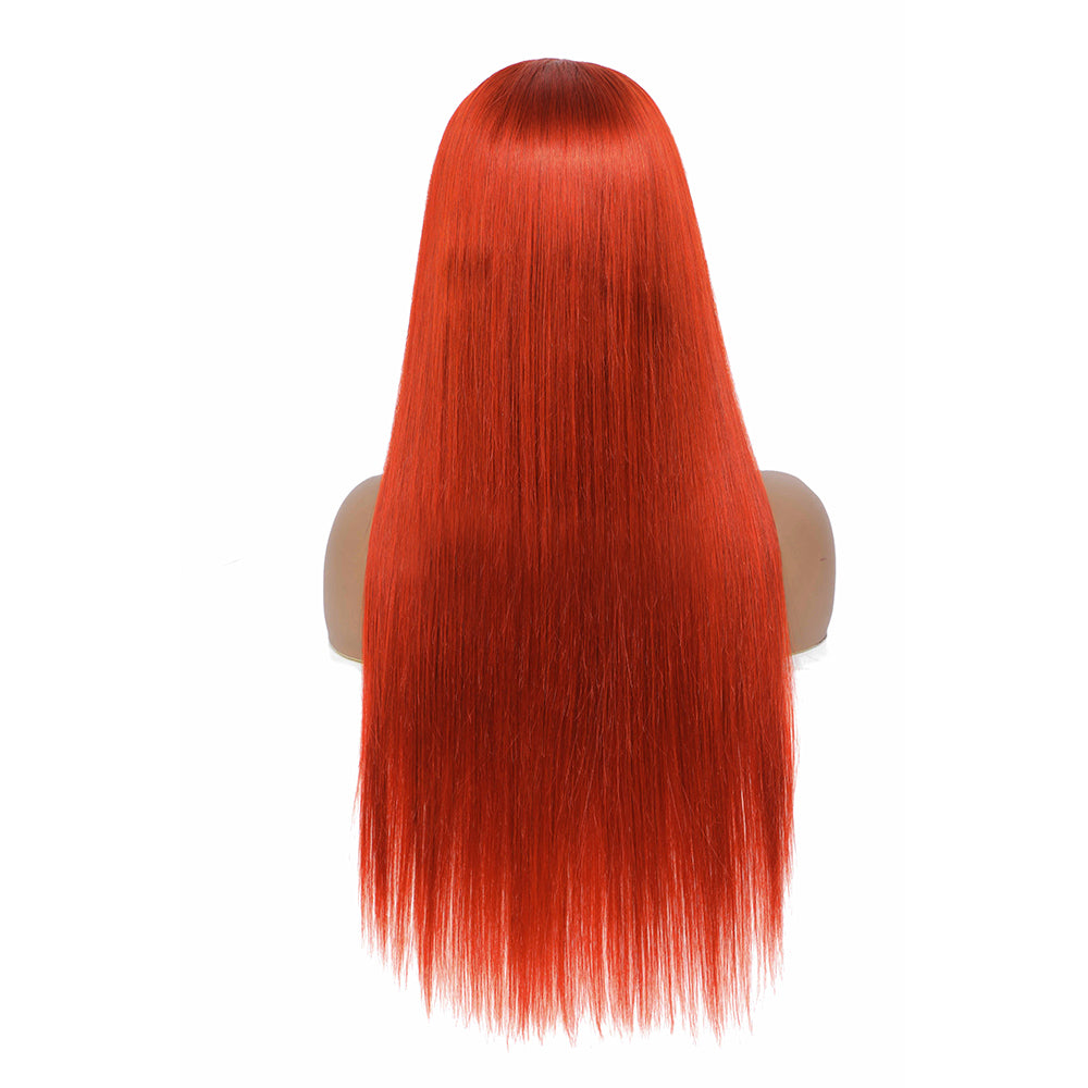 Cranberry Headband Wig 180% Density Color Orange Silky Straight virgin Hair Wig - Cranberry Hair