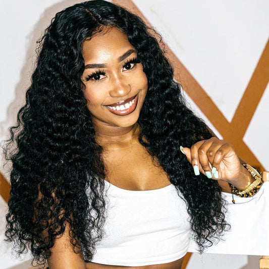 Cranberry 13x4 T Part Lace Front Wigs Malaysian Deep Wave Human Hair Wigs 180% Density Pre-plucked - Cranberry Hair