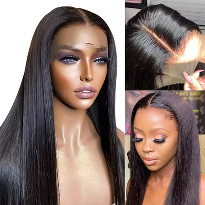 Cranberry 12A 5X5 Silky Straight Pre Plucked Virgin Hair 18-36 inches HD Lace Closure Long Wigs