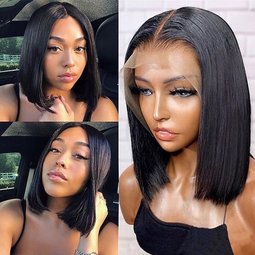 Cranberry Straight Lace Front Bob Wigs Short Peruvian Human Hair Wigs For Black Women